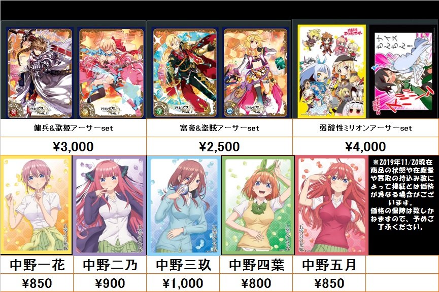 半額SALE/ ミリオンアーサー スリーブ セット seedpotatoes.com.au