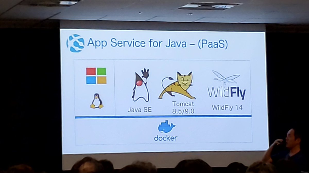 kazumiks's tweet photo. AzureのPaaS構成はこんな感じだそうです。 #JJUG_CCC #ccc_a3 https://t.co/huKeV8LJXm