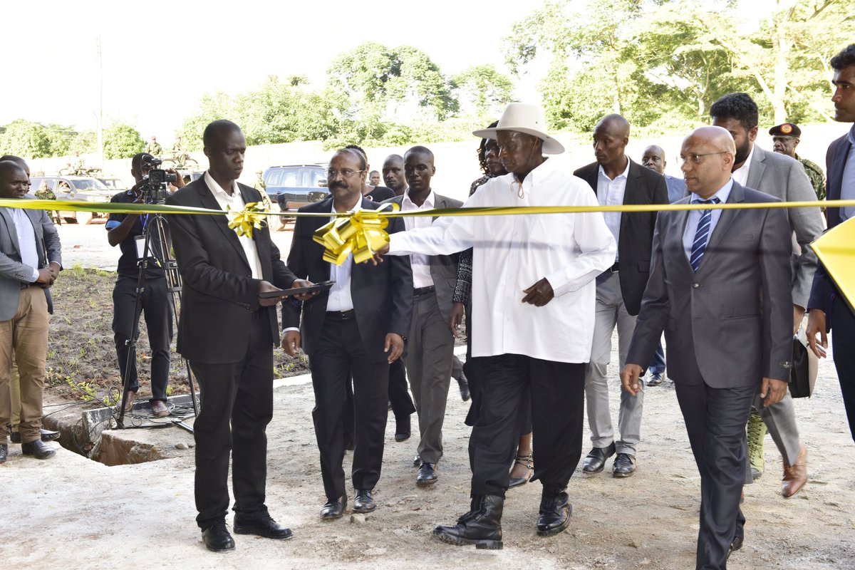 KagutaMuseveni's tweet photo. After commissioning the phone assembly plant in Namanve, I moved to commission four other factories under the Balaji Group of Companies. These are Premier Distilleries, SR Afro Chicks &amp; Breeders and Atis Biscuits &amp; Mineral Water under Balaji Group EA Ltd. https://t.co/lUepdOB9m0