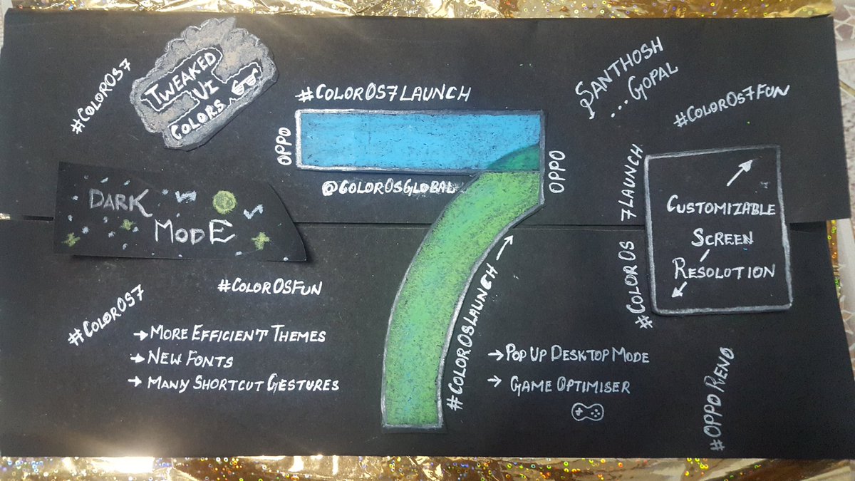gopalsanthosh0's tweet photo. #ColorOS7Launch #ColorOSFun
Features expecting :
โ Tweaked UI Colours
โ Dark mode home screen
โ Customizable Screen Resolution
โ More Efficient themes
โ New Fonts
โ Easy Gestures
โ Game optimiser
#ColorOS7 @colorosglobal https://t.co/R9jpd9Q1qF