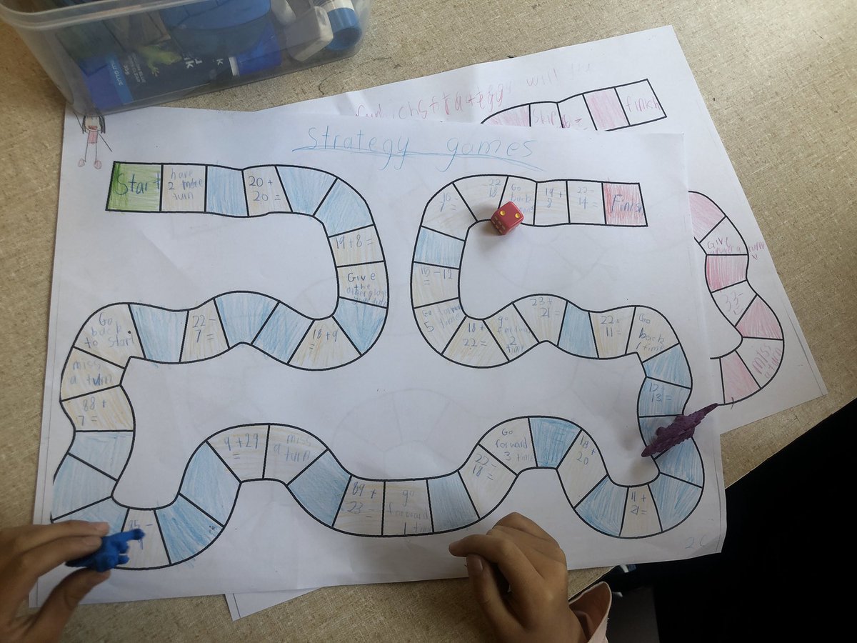 cwallaceteach's tweet photo. 2C consolidated their knowledge of using an appropriate addition or subtraction strategy this week! We created number sentence board games and then challenged our friends to use the best strategy while they were playing. @AuburnNthPS #stageonefun https://t.co/q4SEgbchds