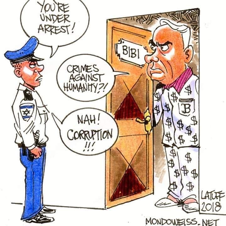 KatSuleman's tweet photo. Shalom,Welcome to #Israel!
Where its warmongering, murderous #bigot of a leader is charged with #bribery,#fraud & #breachoftrust but not for His henious #CrimesAgainstHumanity he's continuously committed against #Palestine
#NetanyahuIndictment #WarCrimes
#Gaza #Justice https://t.co/5cSRCstnpo