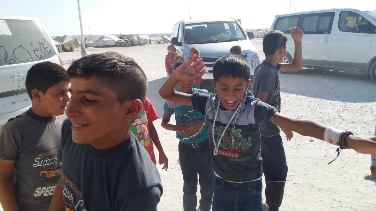 Mike24978629's tweet photo. Calling for movement #StopAttacks at #refugeeCamps #insideSyria. Happiness of kids from #Raqqa. https://t.co/czGs2Qpvzl