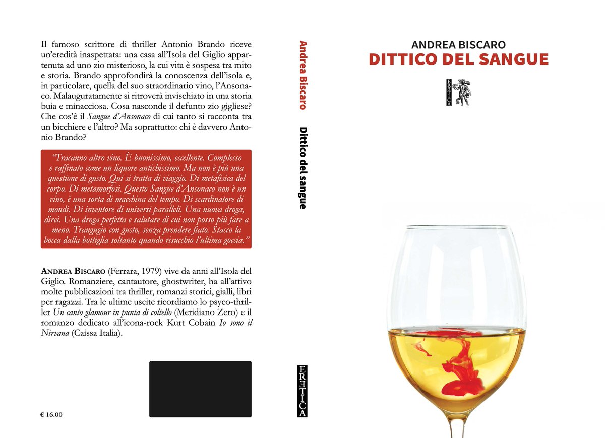 Secondamarea's tweet photo. Cari amici, segnaliamo l’uscita del libro di Andrea “DITTICO DEL SANGUE” (giallo/thriller ambientato al Giglio).

Acquistate il volume sul sito di ERETICA!

#ditticodelsangue #thriller #andreabiscaro #ereticaedizioni #giallo #antoniobrando #isoladelgiglio #secondamarea #slow #pop https://t.co/Z9fvpahXeK