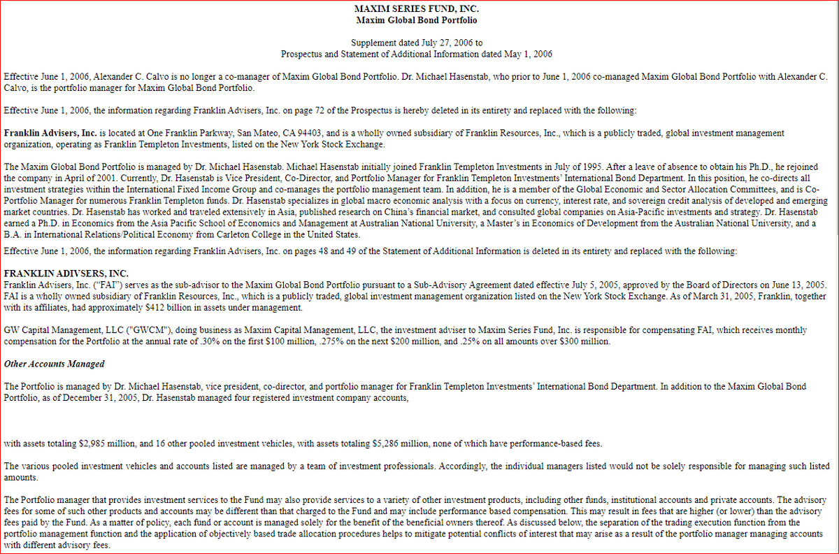 I ran across this while researching why Michael Hasenstab of Franklin Templeton, who started there July of 1995, left at some point to get a Masters and a Ph.D. from Australian National University, before rejoining Franklin Templeton in April of 2001... https://web.archive.org/web/20140807205238/https://www.sec.gov/Archives/edgar/data/356476/000035647606000129/msf497globalbond.htm