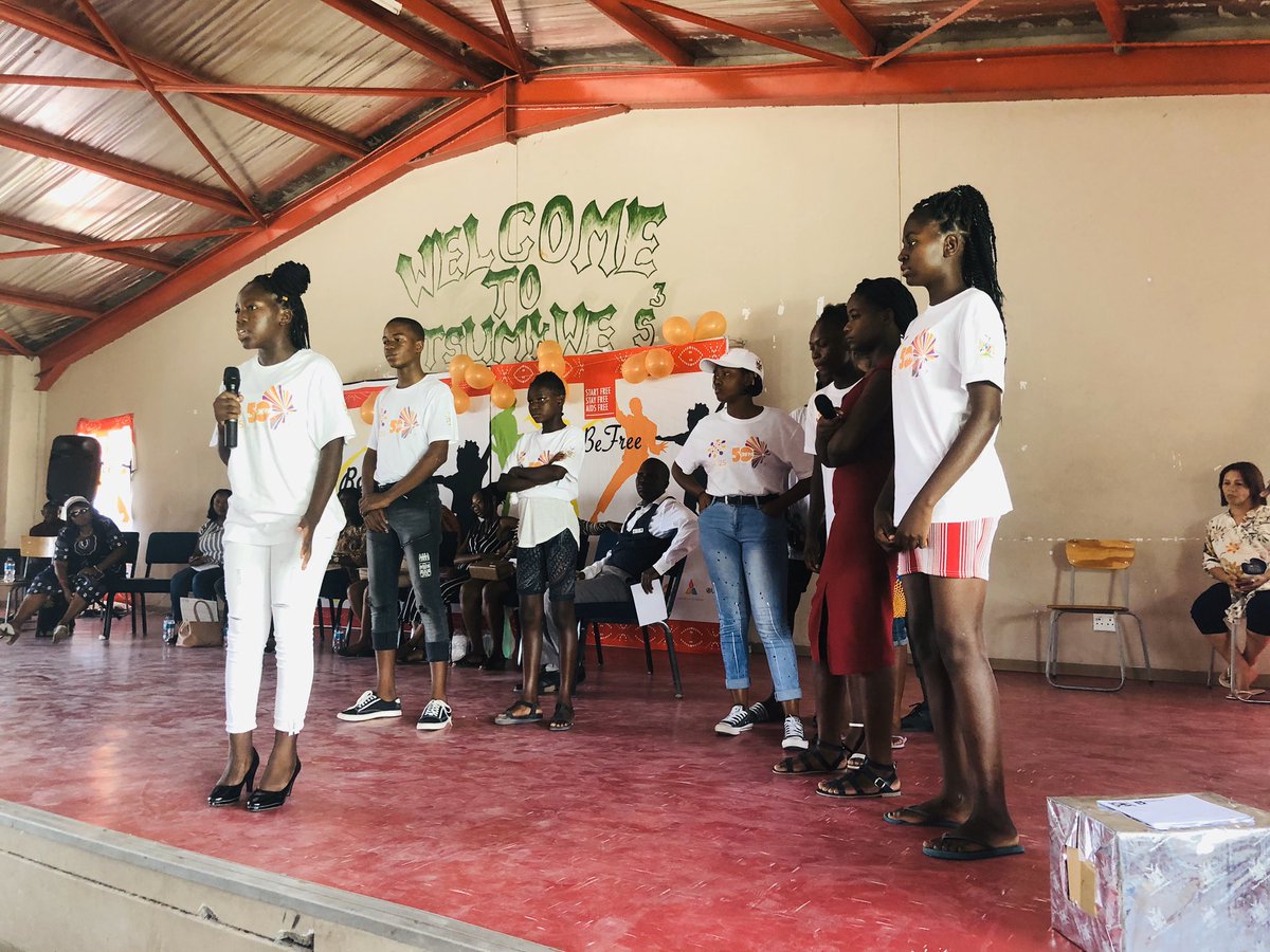 FirstLadyNam3's tweet photo. The young people used drama and humor to interrogate complex social issues such as early and unintended pregnancy, substance abuse and lack of family support #BeFreeTsumkwe https://t.co/4QVETOSeCS