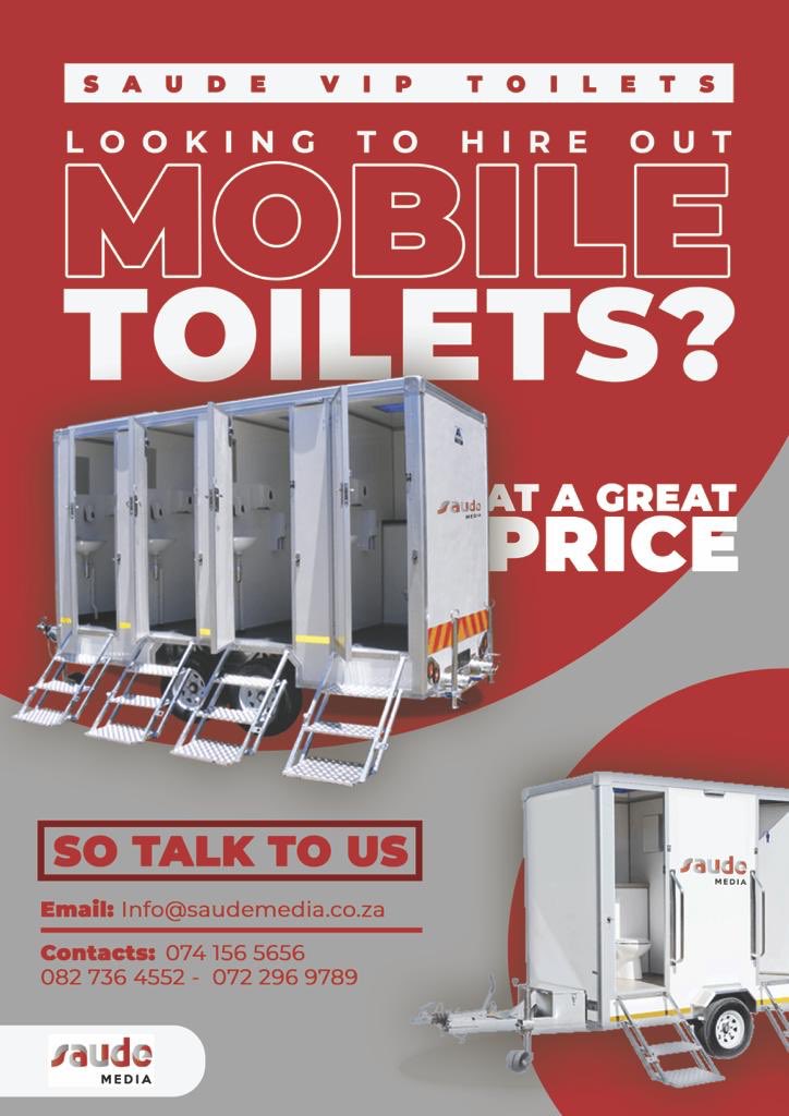 SaudeToilets's tweet photo. Saude VIP Mobile Toilets for hire around Gauteng. Call us now or email now for a discount. #DJSBU https://t.co/7V7xfR0ZgM