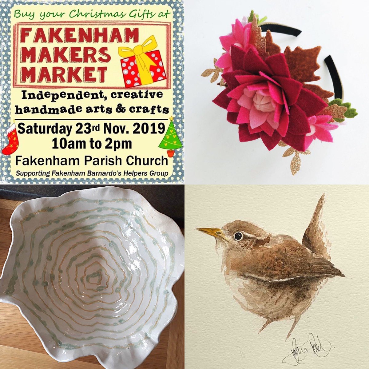 FakenhamMakers's tweet photo. Come &amp; see us today! Any chance of a RT?! @suffolknorfolk @NorfolkMagazine @Eastmagazines @UniquelyMag @BuyLocalNorfolk @NNorfolkLiving #fakenhammakersmarket #norfolk #handmadegifts #christmasmarket #justacardshows https://t.co/bG3oi8c44t