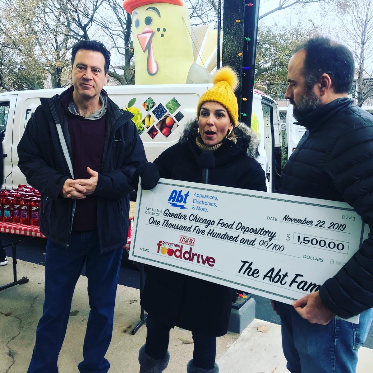 6th Annual WGN Food Drive! Record 25k Lbs of food for the Greater Chicago Food Depository! Our thanks to our viewers and partners! And this year we reached out to Chicagoland area high schools and had 5 swing by with their drive donations - Woo! #WGNFoodDrive