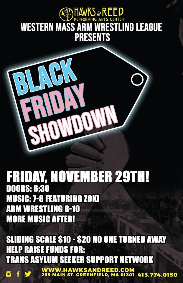 ZoKiband's tweet photo. Arm wrestling 🦾 + @ZoKiband 🎶to raise money for The Trans Asylum Seeker Support Network (TASSN) 🏳️‍⚧️@hawksandreed on #BlackFriday2019 ⚧️🏳️‍🌈#blackfridayshowdown #TransRightsAreHumanRights #Immigration #AsylumSeekers #LGBTQ #thezokimusic https://t.co/OGAXxEAlaQ