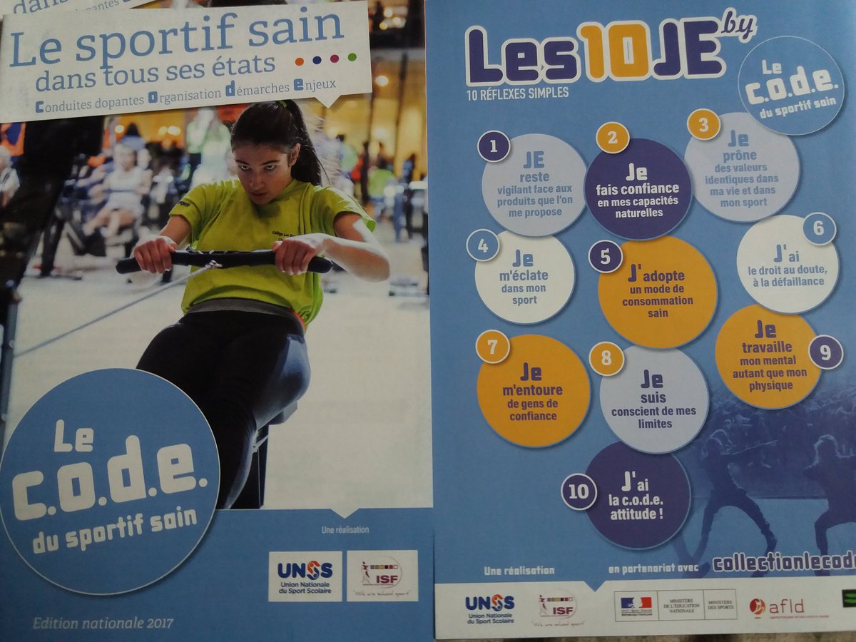 phildheu's tweet photo. @Olympique93 @UNSS93 @T1_RunningTeam @unss @nicolas88batum @creteil_unss @seinesaintdenis @AulnaySousBois @AcCreteil @AJDdiabete @AgierAlizee @inssd93 @AFD_75 @diabete_infos @Eloclouvel L'actualite oblige à insister aussi sur ➡️Sensibilisation/Prévention/Éducation conduites dopantes et dopage #sportsante avec Le Code du sportif sain @medialecode @unss @ISFsports @AFLD_France @Sports_gouv @EducationFrance @wada_ama
➡️Venez en nombre Stand Santé #LeDefit unss https://t.co/CjOUhHOn53