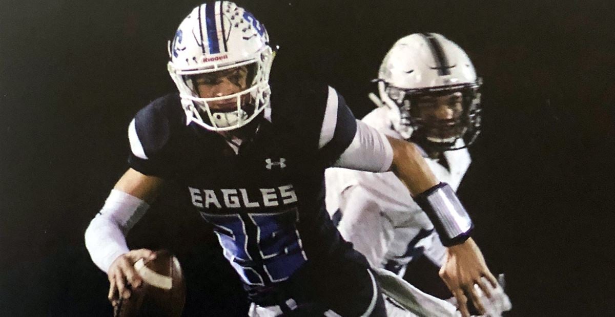 RustyMansell_'s tweet photo. https://t.co/fmyBFj0ZqD.. 2020 Princeton QB commit is putting on a show in the playoffs. In the last 2 games, he has 539 yards rushing, 215 passing and 5TD's. 16 solo tackles because he plays EVERY Snap on both sides. They are a 23 seed and have beat a No.10 and No.7 on the road. https://t.co/F3yTksssnZ