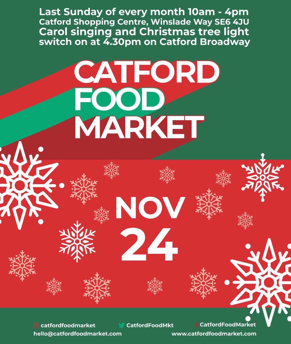 See you all tomorrow 😋👨🏾‍🍳👩🏻‍🍳 last one of the year! Also we’ve got 1 more hot surprise for tomorrow 🔥🔥10-4pm @jerkoffBBQ come early! 
#catfordfoodmarket #se6 #festivemarket #timeoutlondon #foodies