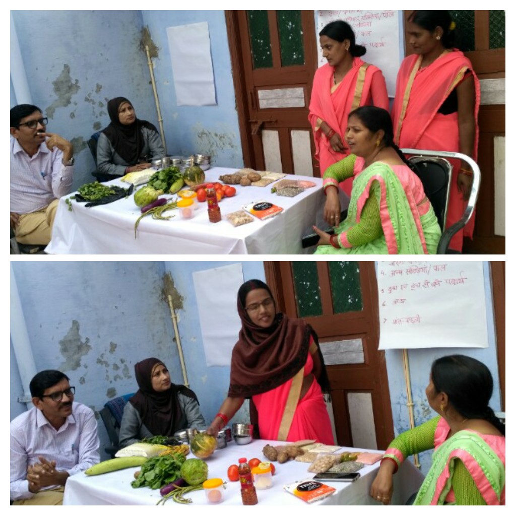 #Anganwadi Workers briefing families on brain food vs stomach food in Balrampur District, Uttar Pradesh. Brain food helps holistic development of child covering all nutritional aspects!

#SahiPoshanDeshRoshan #PoshanAbhiyaan