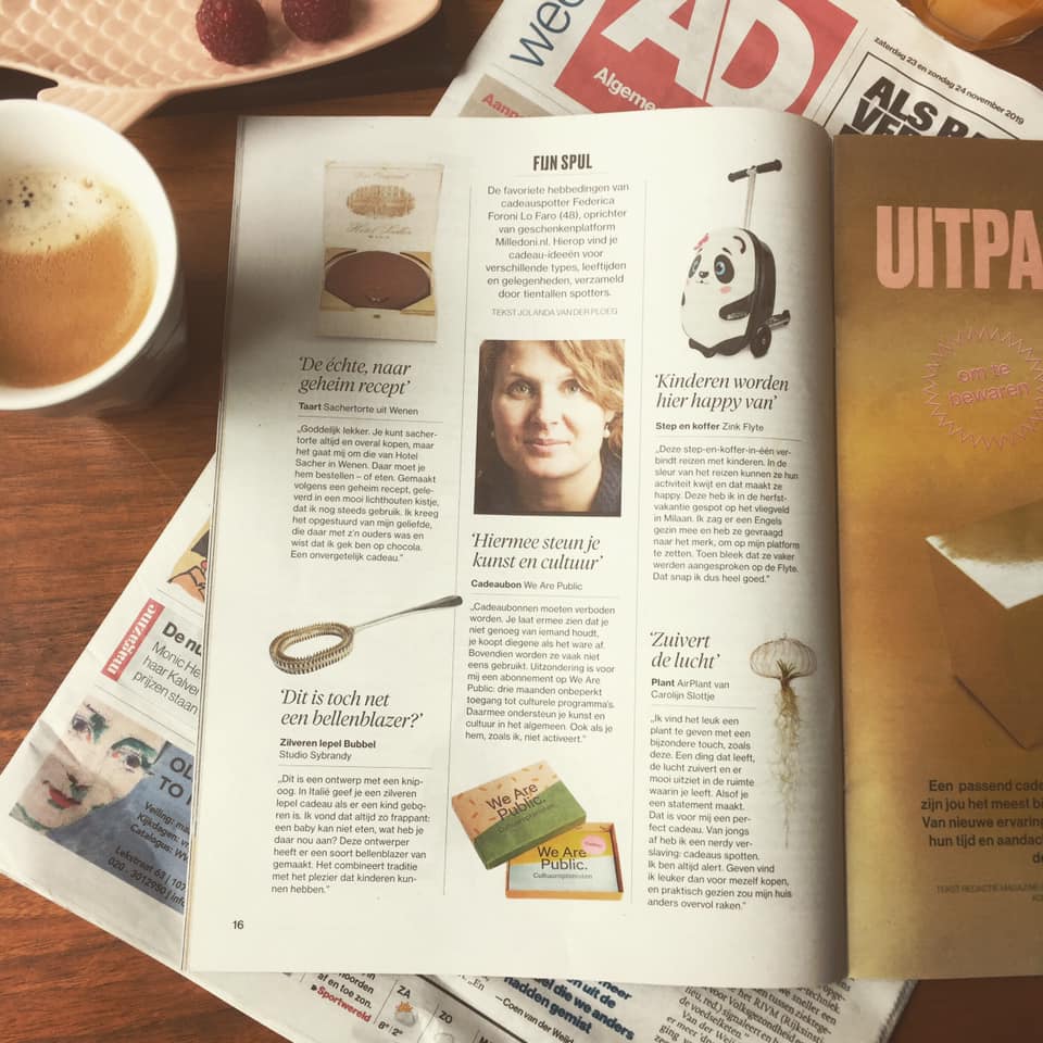 Vandaag in het <a href="/ADnl/">AD.nl</a>  Milledoni’s Federica met 5 van haar favoriete Milledoni geschenken! Check milledoni.nl voor nog veel meer onvergetelijke cadeaus. 🎁👌🗞☕️🥐