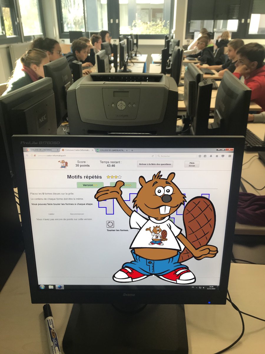 Gam_Maths's tweet image. Les élèves de 5ème du @clg_Astarac_32 ont participé au @ConcoursCastor. Les autres classes activeront leurs méninges la semaine prochaine. #concourscastor #defisludiques #informatique #sciencedunumerique