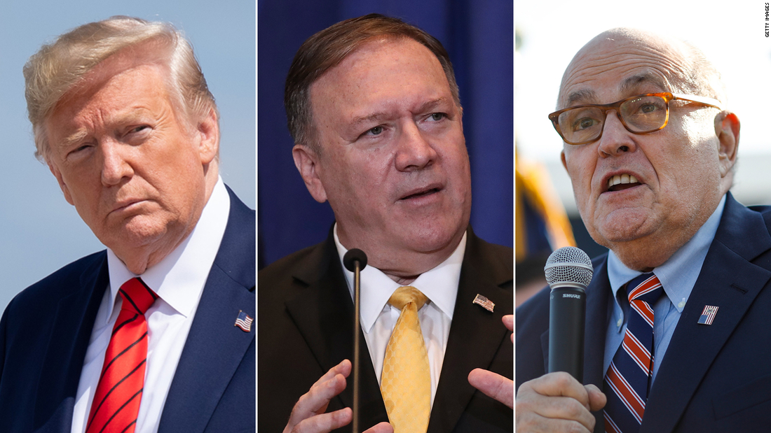 CNN's tweet photo. The White House helped arrange a call between Rudy Giuliani and Secretary of State Pompeo the day after the President's personal lawyer handed over materials with unproven claims about the Bidens, according to documents released by the State Department. https://t.co/9EWAS6Cdpg https://t.co/EEYZec2cE4