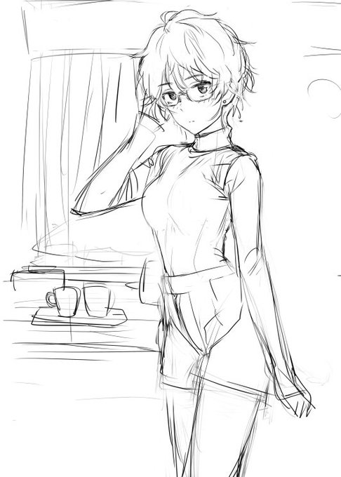 ヒートテックで差分描いてみたい的なラフ 