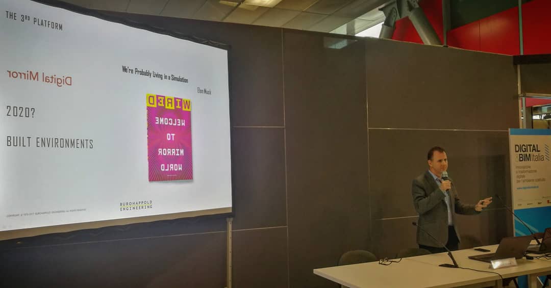 baestbergonzoni's tweet photo. The 2020 is the year of #DigitalMirror, also @AlainWanderings of @burohappold and @WIRED agrees with the idea that is time to "explore your #digital mirror" like we said yesterday at @OpenTwinIT by @openproject_it launch event. Thank you for your inspirational speech!#DigitalTwin https://t.co/rLZ08VmDwi