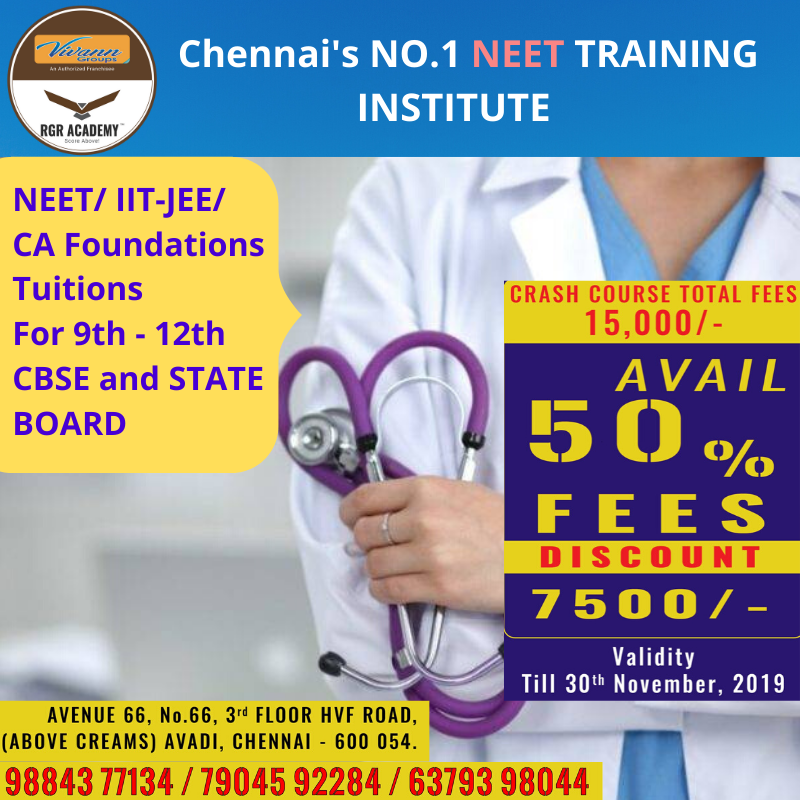 AvadiRgr's tweet photo. Chennai's No. 1 Coaching Institute - RGR Academy

CRASH COURSE OFFER ! Hurry Up !

get 50% Discount by enrolling within 30th November'19!
NEET/IIT-JEE/CA

#RGRacademy #NEET #CA #IIT #tuitions #academy #offer #SaturdayMotivation #SaturdayThoughts #TrendingNow #facebook #students https://t.co/rS6iVMUOl7
