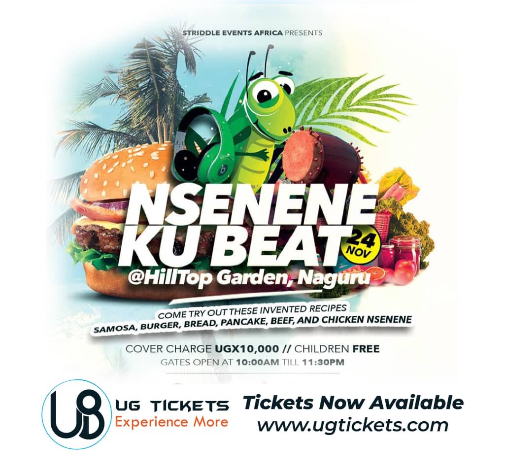 NseneneKuBeat's tweet photo. Beat the hustle, find tickets online to tomorrow's #NseneneKuBeat then seat back and get ready to enjoy with your Geng. 🎊

cc: @UgTickets, @ticteq https://t.co/qV1wp3nn6M