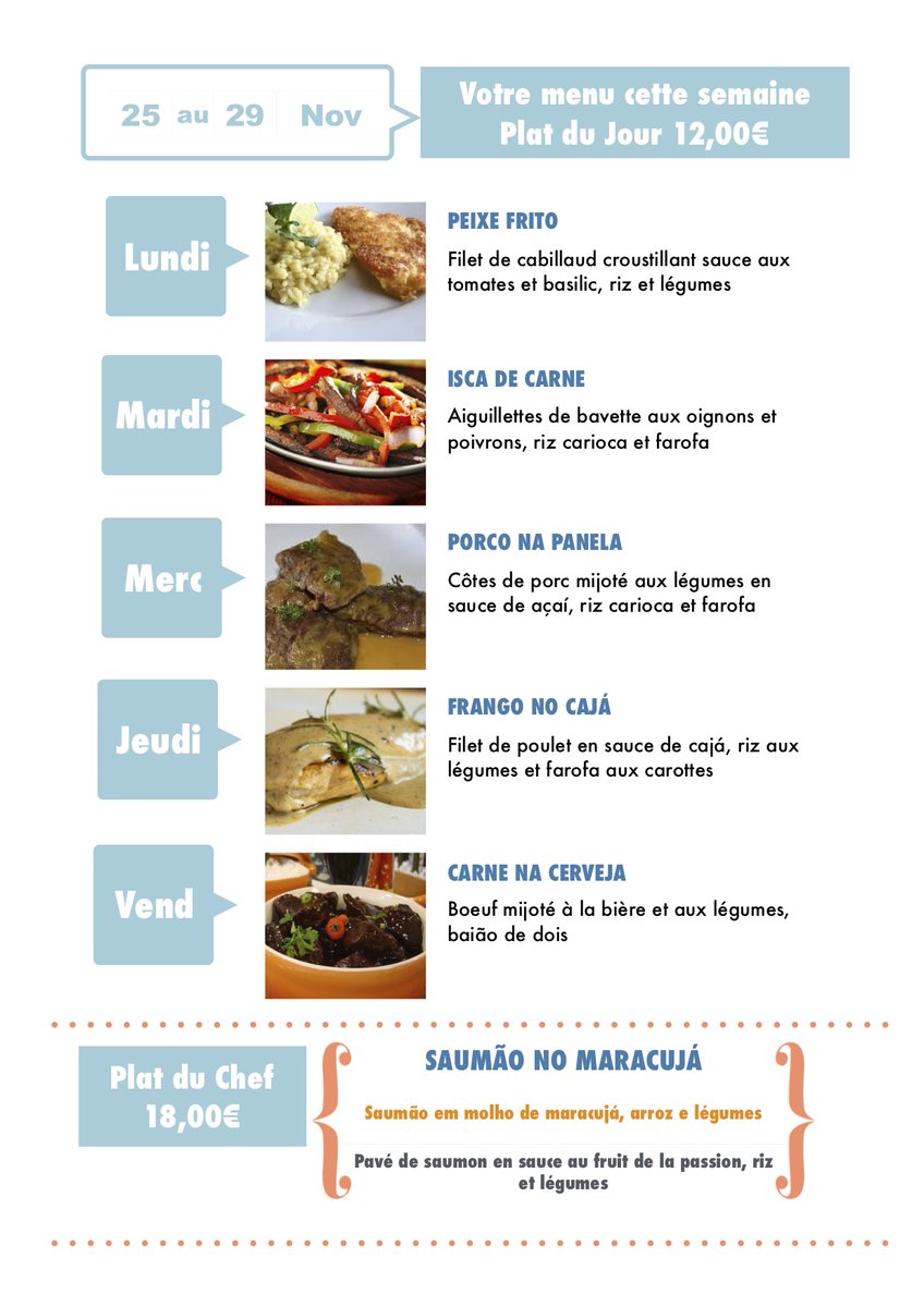 MilocaGourmand's tweet photo. Menu de la semaine prochaine chez Miloca.
Avec nos bons petits plats pour vous faire plaisir! 

Très bon we à tous !!! https://t.co/p32X9PBWN0