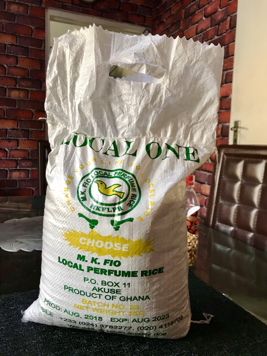 Okyeamekwame's tweet photo. The Made in Ghana fight is real, it’s time to take it to the world. Join the many conscious and Nation loving patriots who are advocating for #BuyMadeInGhanaRice and save Ghana 2billion dollars a year. I’m so happy today.#GhanaRiceDeyBe #MadeinGhana https://t.co/eTVBHpRZoT
