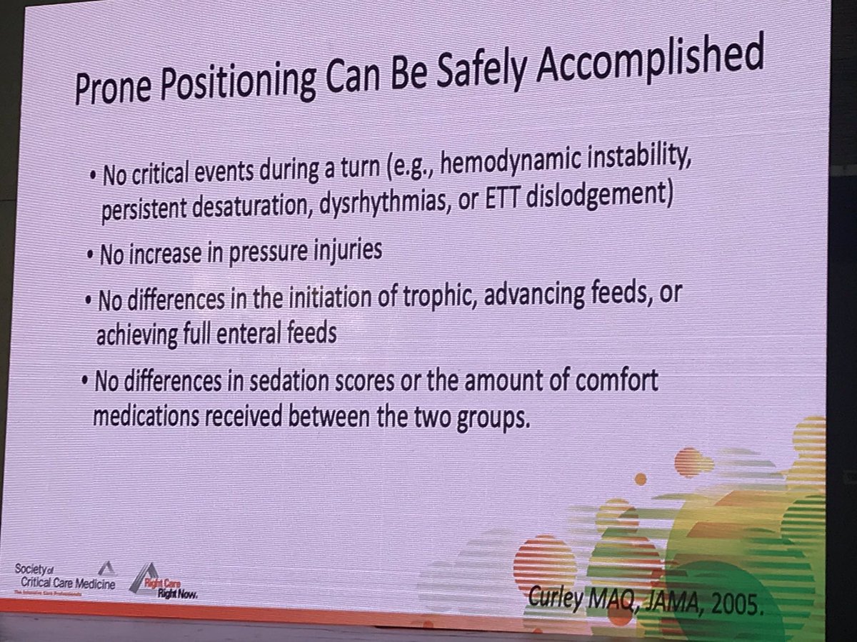 Prone positioning CAN be safely accomplished via  @maq_curley presented by  @ICheifetz  #PedsICU 