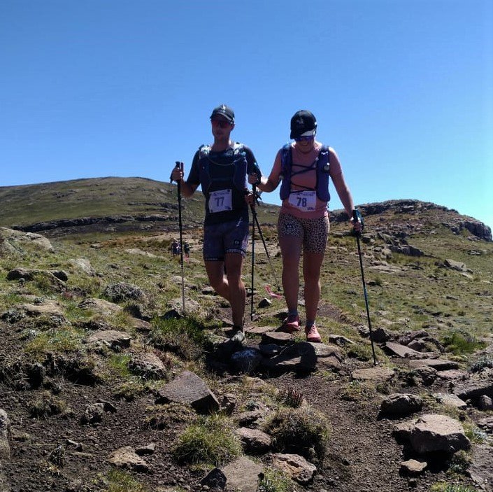#LesothoUltra runners making their way over the top at approx. 3200m altitude. 10km at this altitude takes its toll, but so far everyone is handling it well!