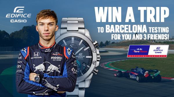 Scuderia AlphaTauri on Twitter: "Our official team partner Casio Edifice are giving you the chance to WIN a trip to Barcelona testing ground, for you and 3 friends ✈️ 🏎️ Including