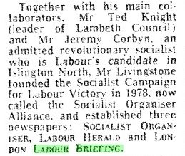 Corbyn's literally a communist.'Jeremy Corbyn, an admitted revolutionary socialist' [Telegraph 28 May 1983 p.11] 2/10