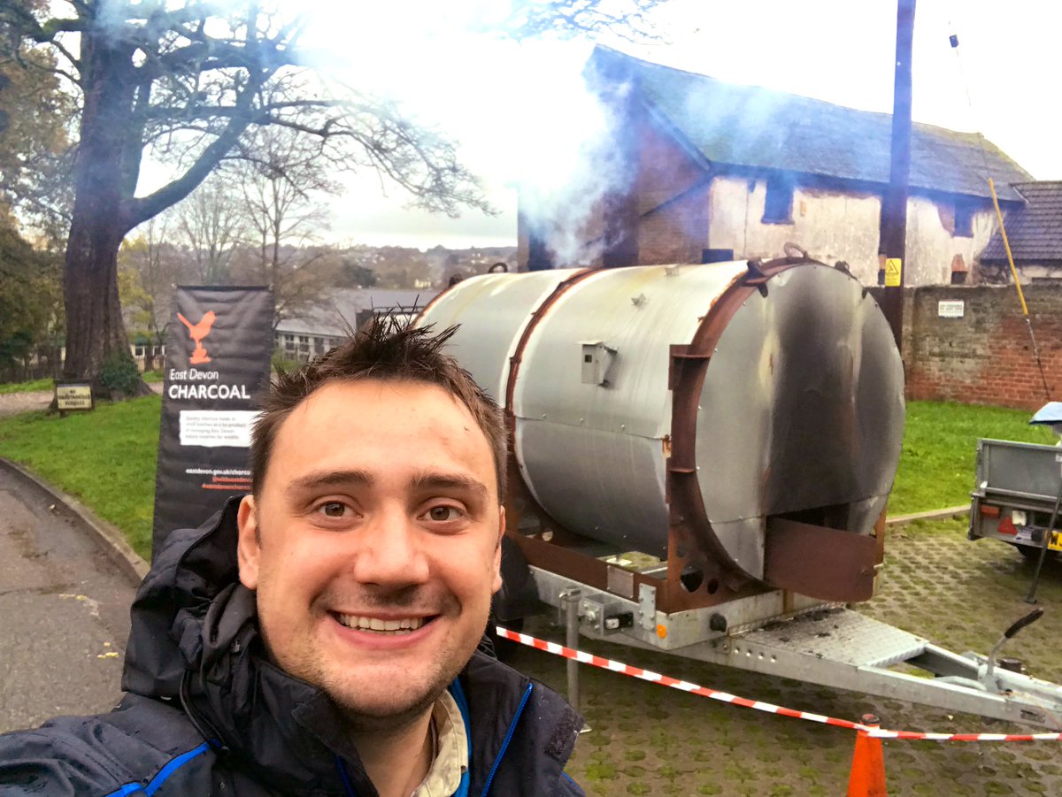 WildExmouth's tweet photo. 🌳Today’s #CelebratingTrees event is in full flow at Phear Park in #Exmouth!
The @WildExmouth team have been up early lighting our #charcoal retort, come and view the burn and see how it works all day today! 

#NationalTreeWeek https://t.co/n0bVYweKUT
