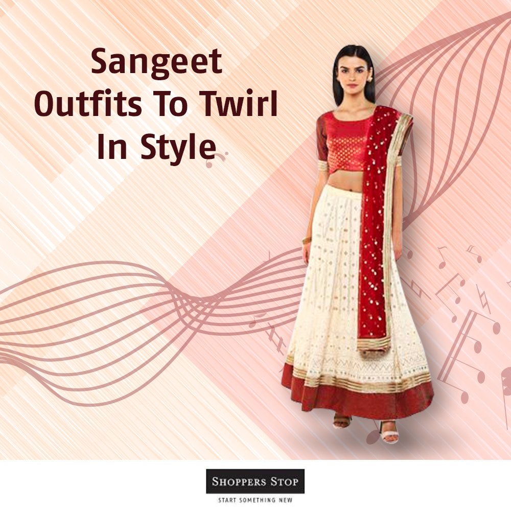 shoppersstop's tweet photo. Sangeet event in a wedding function is the time to laugh, dance and party, so making sure that you have a comfortable outfit is of the utmost importance. Read on for more tips https://t.co/W9NqeIlG9D #WinterWedding #SangeetOutfits #Weddings #SSStyleHub https://t.co/Px4zRhYfrE