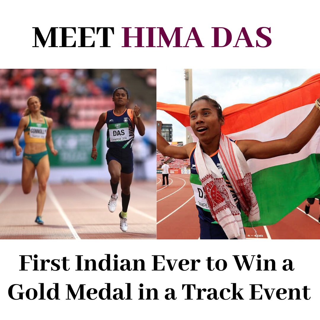 wopreneurmedia's tweet image. Hima Das became the first Indian ever to win a Gold medal in a track event at the World U-20 Championships 2018.
#himadas #trackevent #trackandfeild 
#Champion
 #strong #motivation #unstoppable #saturday  #wopreneur #exploretocreate