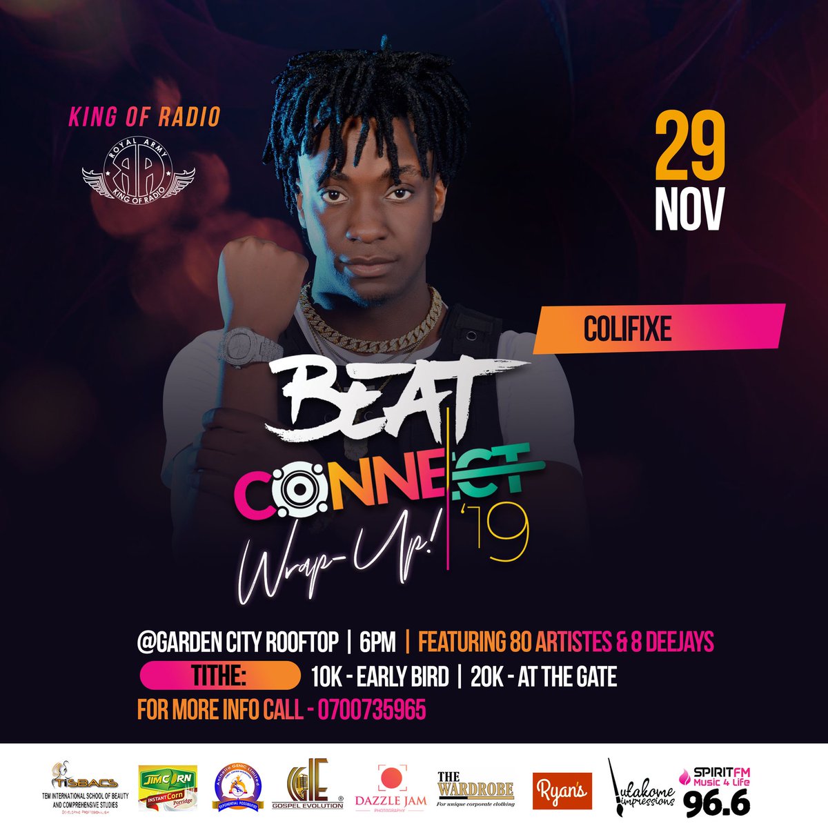 Colifixe's tweet photo. 29th #Nov 🔥🔥 @ Garden City Rooftop @KingOfRadioUg  🎯 
Don't Miss Dis 🔥 
#Colifixe #Music Subscribe 👇
https://t.co/c7CqpD3qZQ https://t.co/irXVIIOe3C