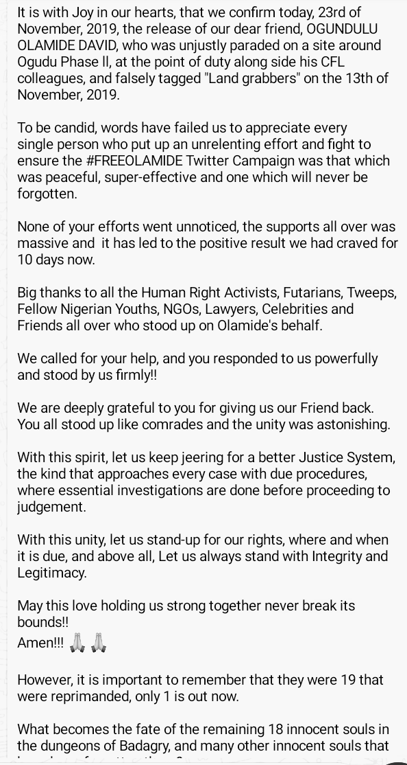 _Holux's tweet photo. #OLAMIDEISFREE @segalink @Revolutionarhmy @ola_chalcedony @Yankeezy @Bee_jhenny https://t.co/lfSgP9NRfI