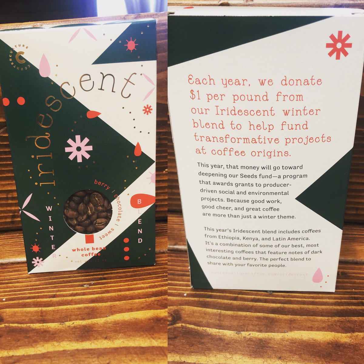 We are brewing @counterculturecoffee Iridescent this morning! This winter blend has berry, chocolate, and sweet undertones! Come taste the deliciousness... and pick up a box on your way out! Your family coming into town for the holidays will thank youuuu ♥️☕️