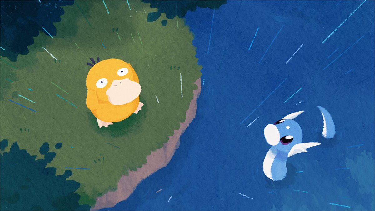 ポケモン「ポケモン Kids TV「あめふり」/  児童向けイラストアニメつくっております」|yuki kamiyaのイラスト
