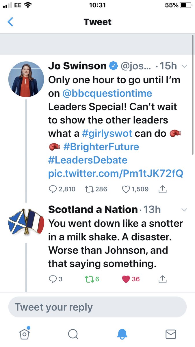 Sheilam19534814's tweet photo. @Brakenobrier @WattsWilma @WeNeedIndyNow @_PaulMonaghan @joswinson @bbcquestiontime Responses to @joswinson Tweet are just brilliant
She’s so intent on self promotion of her overinflated ego she hasn’t quite cottoned on to the Fact Electorate already realised she’s a self satisfied airhead with absolutely nothing to offer
#FailDEMS
#FauxJO
#DeludedJO
#VOTESNP https://t.co/qeHNprHfIZ