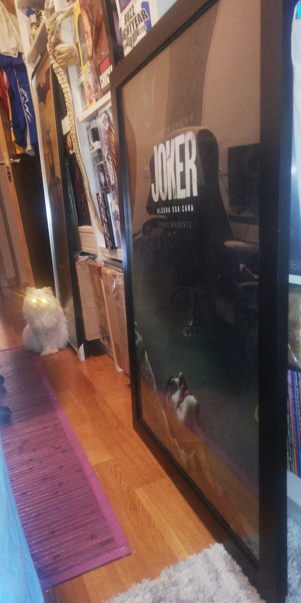 John_D_Reviews's tweet photo. Mi gato y su emoción con el póster enmarcado de #Joker https://t.co/GNmtLZKE5U
