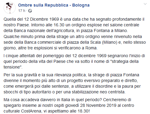 OmbreSullaRep's tweet photo. Vi aspettiamo!
#stragedipiazzafontana #piazzafontana #Milano #Bologna @OmbreSullaRep #ombresullarepubblica https://t.co/jA7AFEB3xE