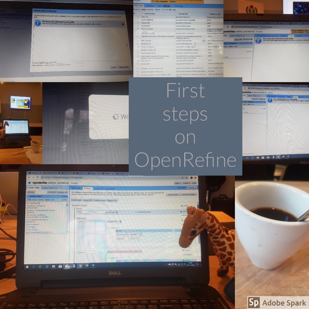 LaykaBoon's tweet photo. At 54% with uploading my first batch to #wikidata with #OpenRefine at #Wikitechstorm2019 Someone please save some #lunch and #Coffee https://t.co/dnDr3zg5O4