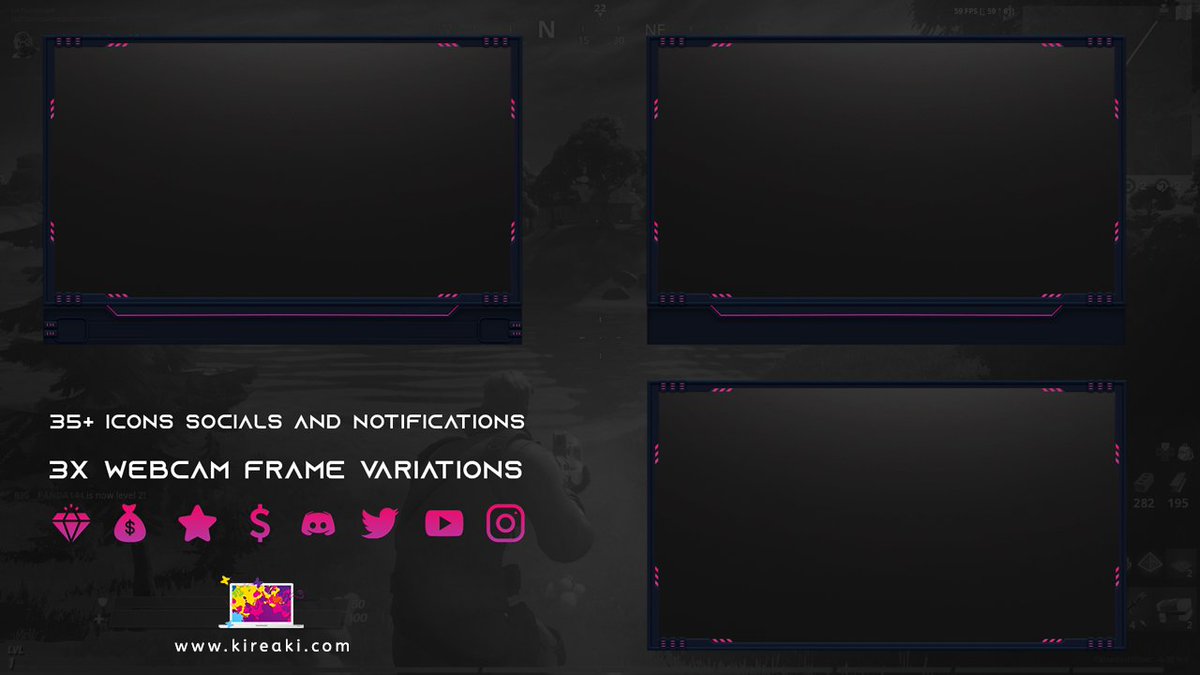KiReaKii's tweet photo. DIGI webcam frames 🤩💯 Orange, blue, pink, purple, green colors available. 3X webcam frame variations +35 icons for socials and notifications  #streaming #streampack #streamdesign #webcam #graphicesignstream
https://t.co/wUCdfsqqQ3 https://t.co/UwLuCxeX15