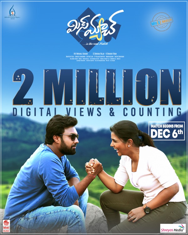 AdhirohCS's tweet photo. The love is just increasing and it is over whelming. #MisMatchTrailer crosses 2 Million + Digital Views.

@USUdayShankar @aishu_dil @Dir_nirmalkumar #GSriramRaju #KBharatRam @GiftonElias @Ganeshchandhrra @AdhirohCS

#MisMatchOnDec6th https://t.co/1aUsfXKiGs