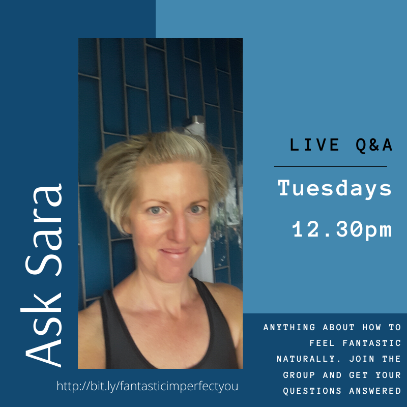 'Ask Sara' anything health related in the Tuesday Lunchtime Live at 12.30pm
in Fantastic, Imperfect Real buff.ly/33WUpQZ