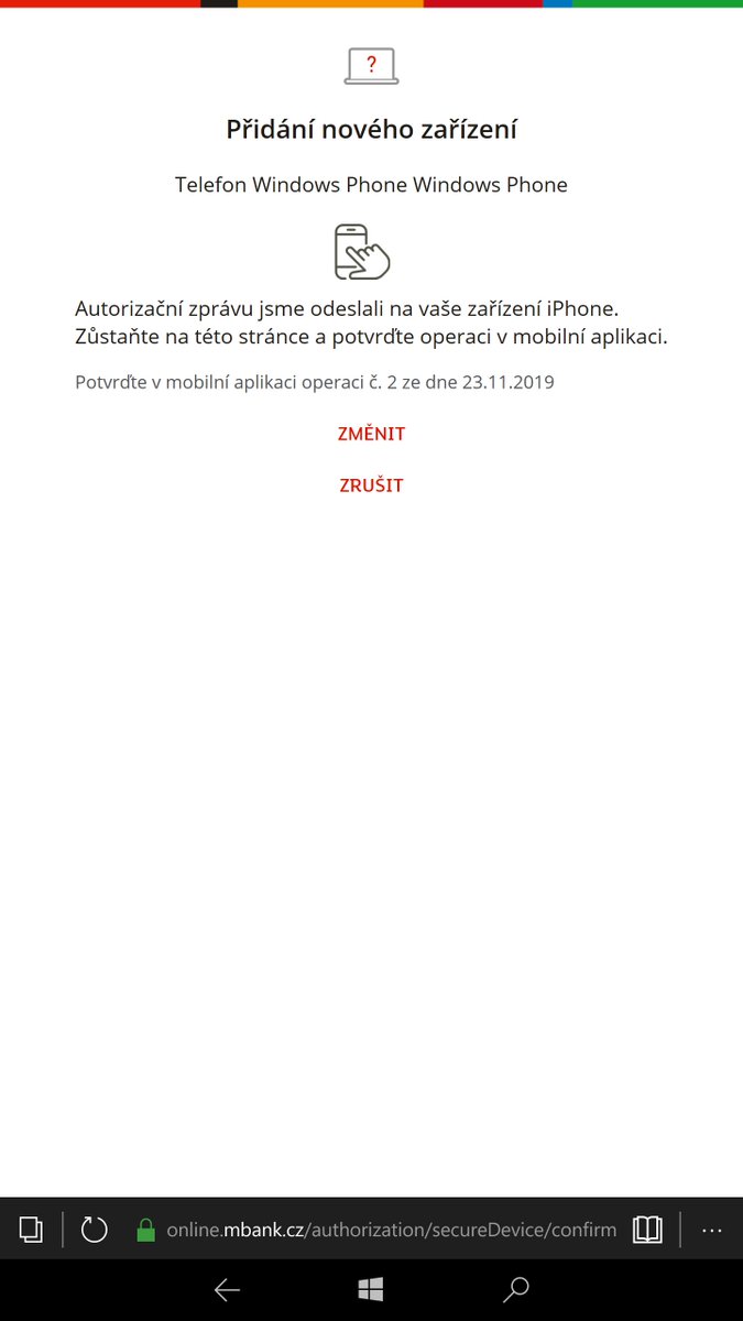 Steny48's tweet photo. To jsem ztrátou iPhone přišel i o přístup do banky? @mbank_cz Kde je ověření pomocí SMS, jak je avizováno v nápovědě? https://t.co/0BW52UHjR8