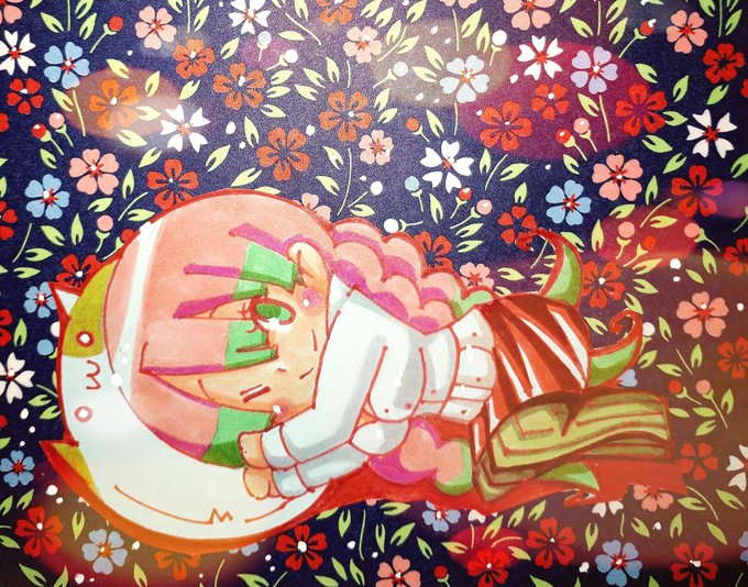 ゆちさんがTwitterに投稿した甘露寺蜜璃(鬼滅の刃)のイラスト。