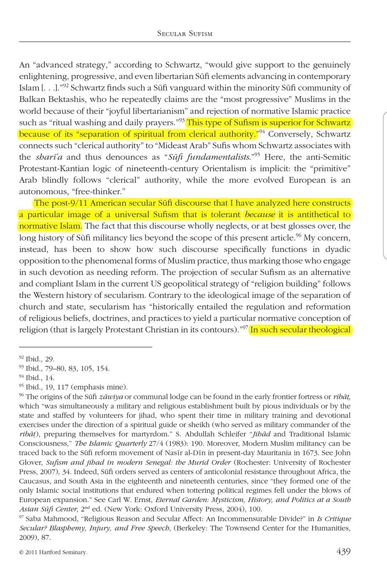 What I was particularly struck by was how the portrayal of Sufism as a distinct sect, deemed to be at odds with normative Islamic practice (the commandments from fiqh for instance and observation of rites and ritual for e.g.) and seen to be the product of foreign interference