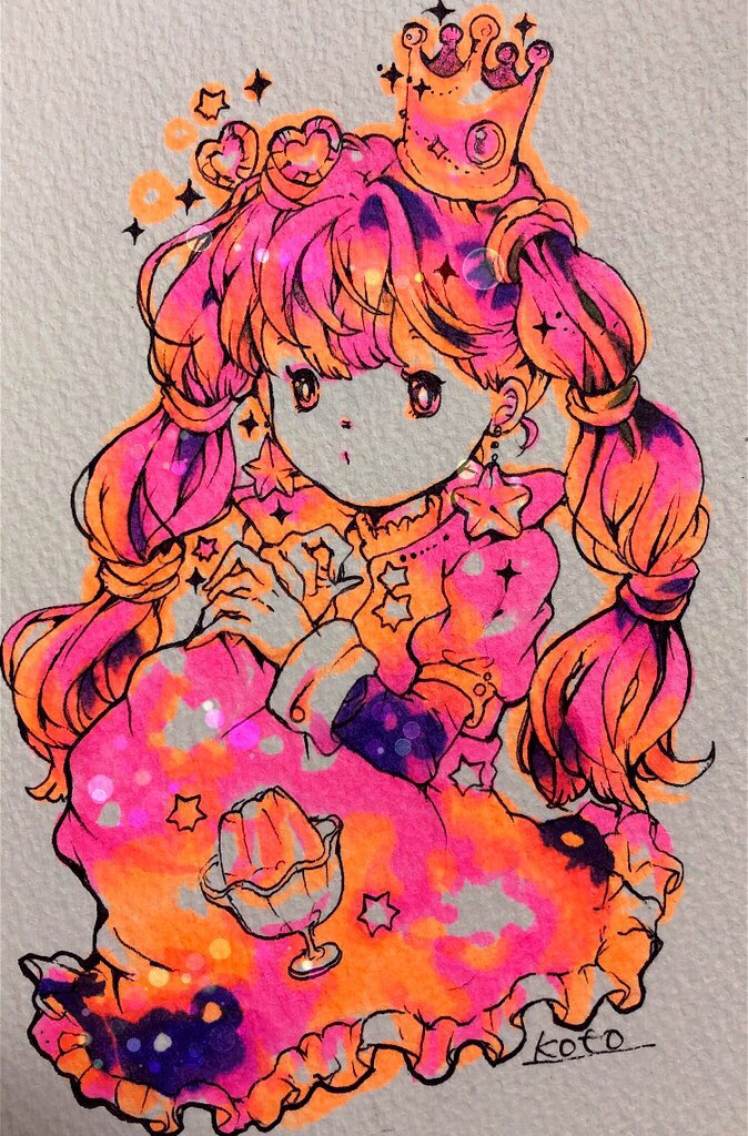 Koto على تويتر 蛍光コピックを購入したので試し描き 持ってなかった4色嬉しい 撮影に試行錯誤しましたが メモ機能のスキャンでかなり原画に近付きました コピック Copic アナログ絵描きさんと繋がりたい イラスト 蛍光