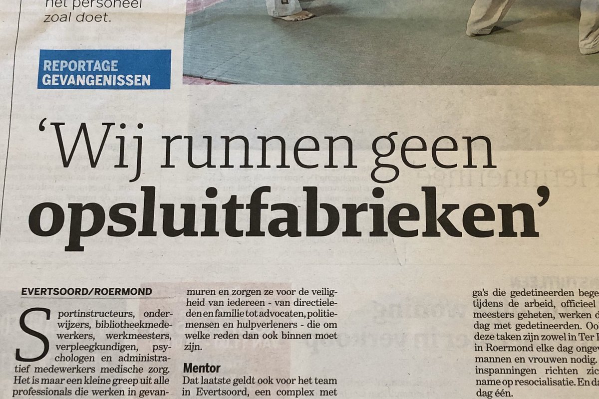 Een gevangenis is natuurlijk geen opsluitfabriek, <a href="/RozeOlifanten/">Roze olifanten</a> (in dagblad De Limburger, 23 nov. 2019)